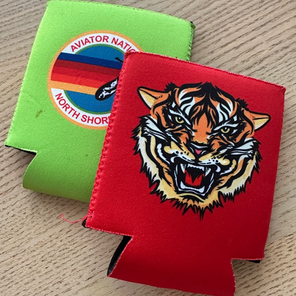 Aviator Nation Red and Green Beverage Koozies